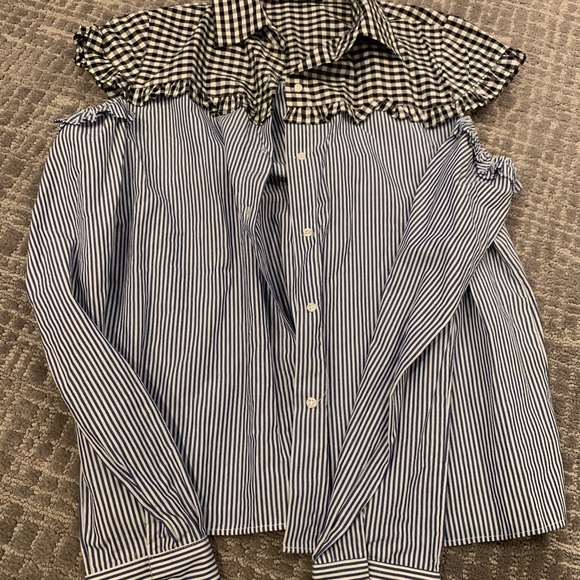 “Walter baker” open shoulder button up blouse. - Picture 2 of 9